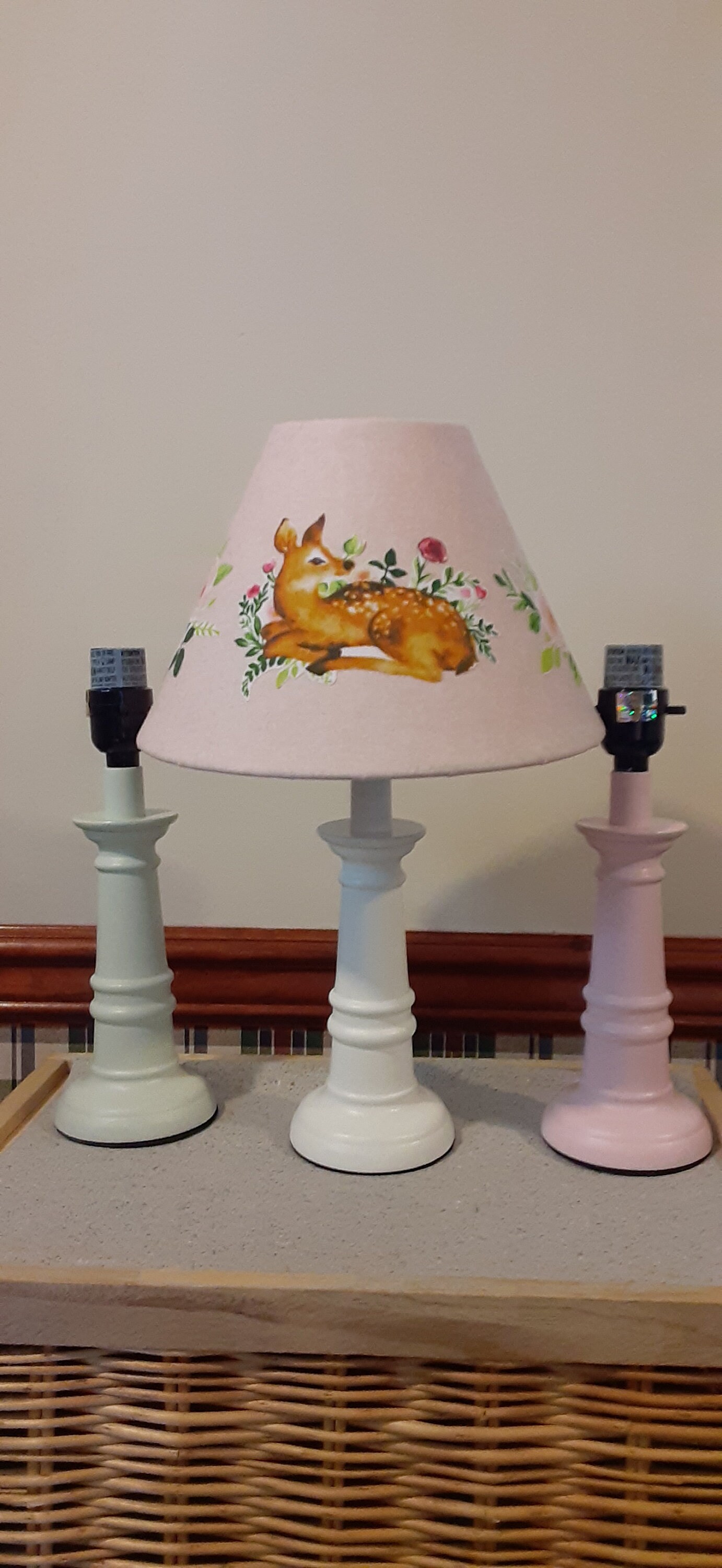 Deer Nursery / accent lamp Woodland baby lamp girl deer Etsy
