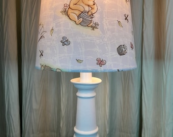 Winnie the Pooh Nursery accent lamp, Pooh baby lamp, Pooh and Eeyore Woodland lamp, baby boy girl gift / lamp, Pooh honey pot butterflies