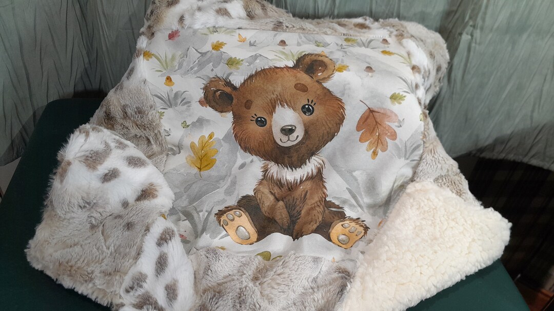 Baby Bear Lovey Blanket Woodland Security Blanket Bear Etsy