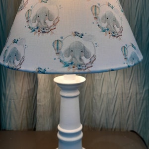 Baby elephant nursery/accent lamp, Boho elephant hot air balloon train baby lamp, baby boy nursery lamp, baby animal child lamp, baby gift