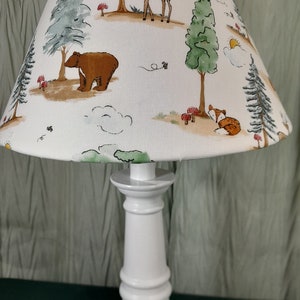 Woodland accent Nursery lamp, bear Fox deer forest table lamp, watercolor Woodland baby lamp, baby boy girl gift, child Forrest lamp