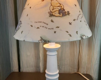 Winnie the Pooh accent lamp, Classic Pooh Eeyore Tigger Piglet baby lamp, animal baby lamp, gender-neutral Nursery lamp, pastel Pooh lamp