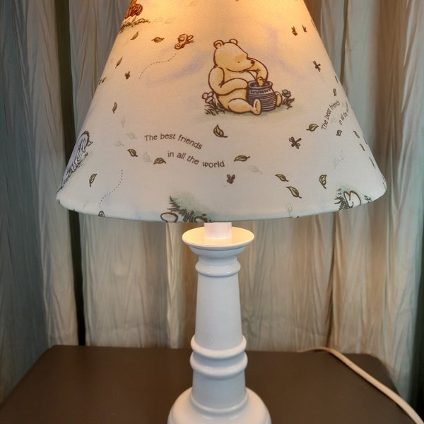 Winnie the Pooh accent lamp, Classic Pooh Eeyore Tigger Piglet baby lamp, animal baby lamp, gender-neutral Nursery lamp, pastel Pooh lamp