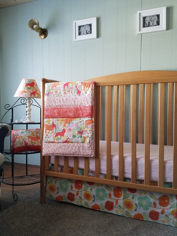 Clearance Adjustable Three Sided Crib Skirt Baby Girl S Etsy