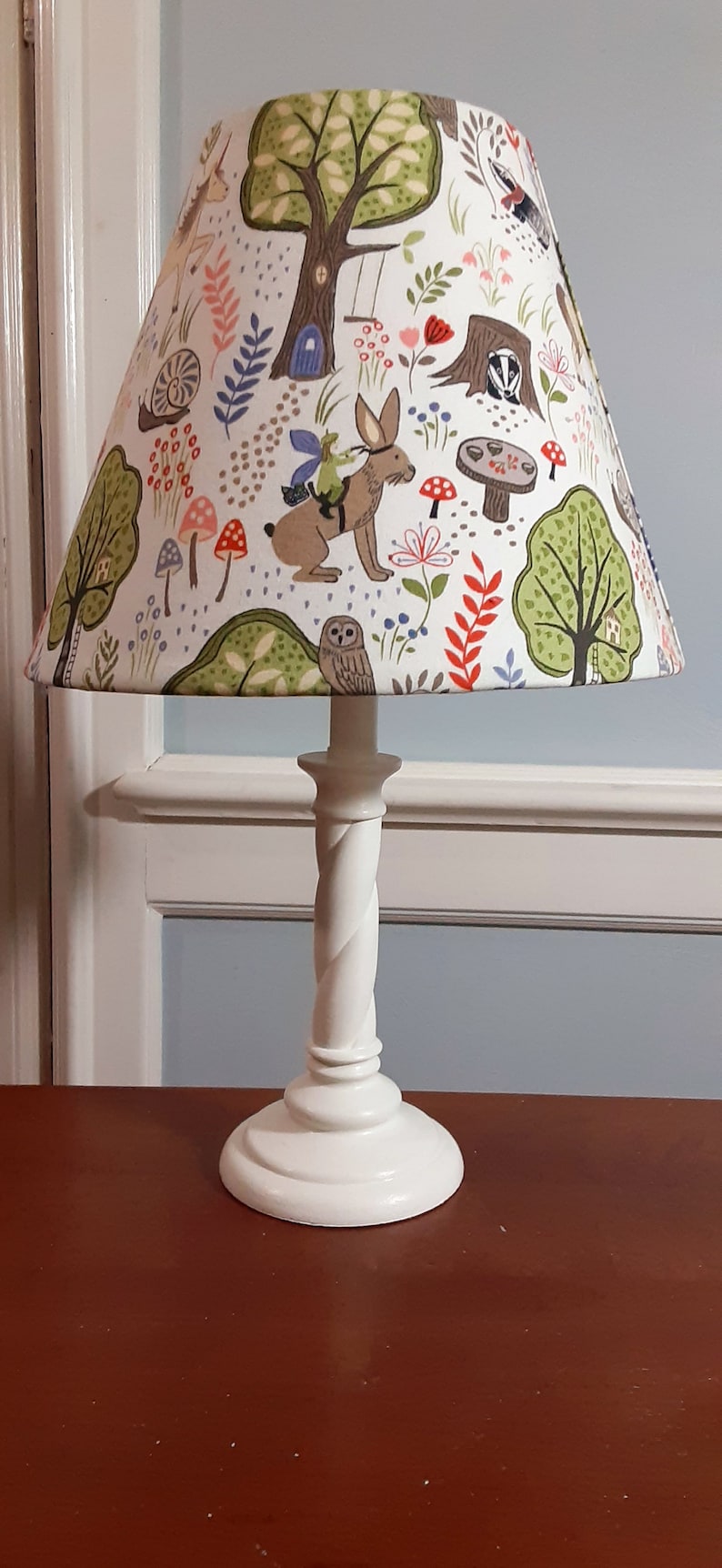 Woodland nursery lamp fantasy table/accent/baby lamp Etsy