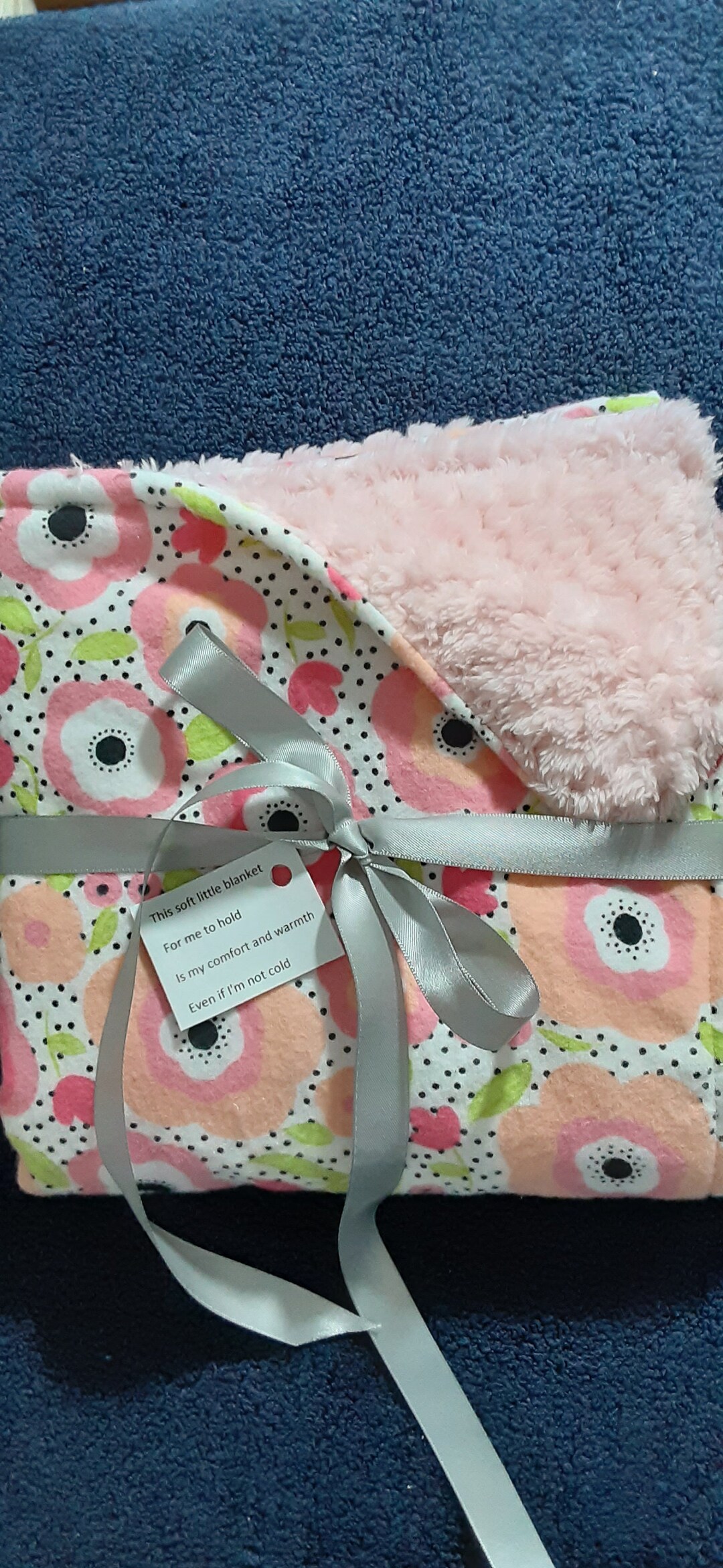 Floral lovey blanket, floral security blanket, Floral car seat/stroller