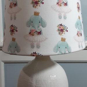 SHADE ONLY: Ballerina elephant lampshade, baby elephant nursery lampshade, elephant floral child&#39;s/baby lampshade, princess baby lampshade