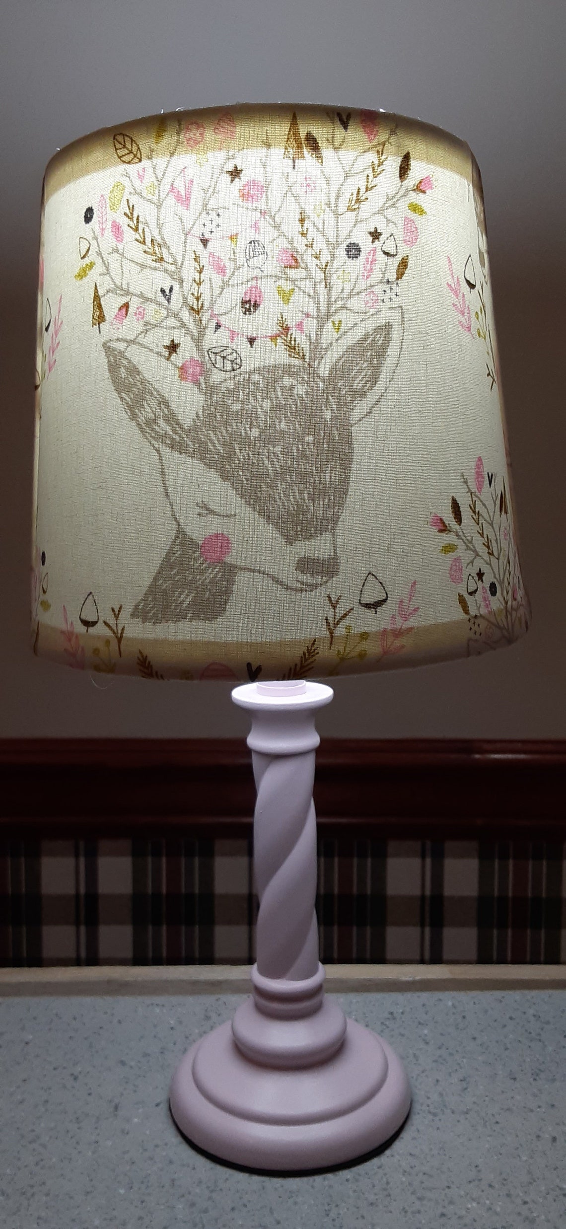 Woodland Nursery Lamp Deer Baby Lamp Baby Deer Nursery Lamp Etsy