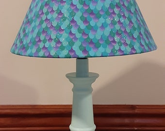 Mermaid scales accent/nursery lamp, purple lavender teal turquoise mermaid lamp, mermaid glitter lamp, mermaid baby/table lamp, baby gift