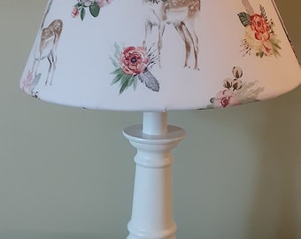 Boho deer nursery accent lamp, woodland girl nursery lamp, deer baby/child's accent/table lamp, deer floral accent lamp, baby girl gift