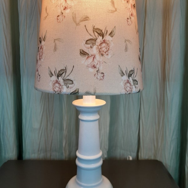 Pastel accent Nursery floral lamp, pink Sage baby/child bedroom lamp, pink Sage floral table lamp, baby girl Rose Floral lamp, baby gift