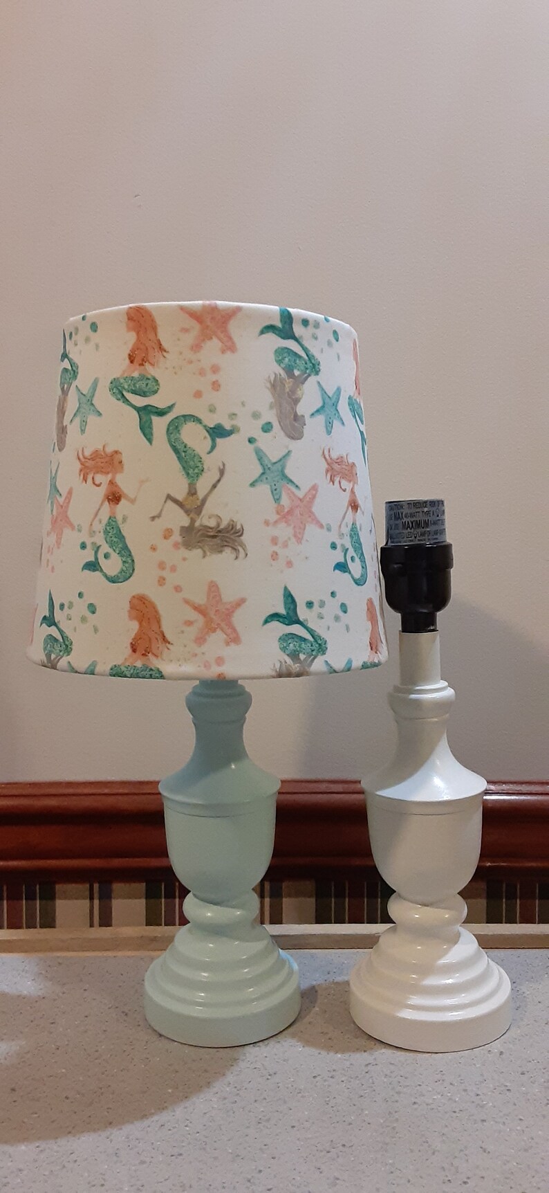 Mermaid accent/nursery lamp starfish nursery/accent lamp Etsy