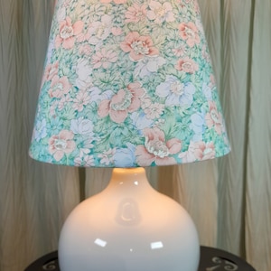 SHADE ONLY: Floral lampshade, blue turquoise pink lampshade, girl bedroom/living room fabric lamp shade, baby girl lamp, birthday gift