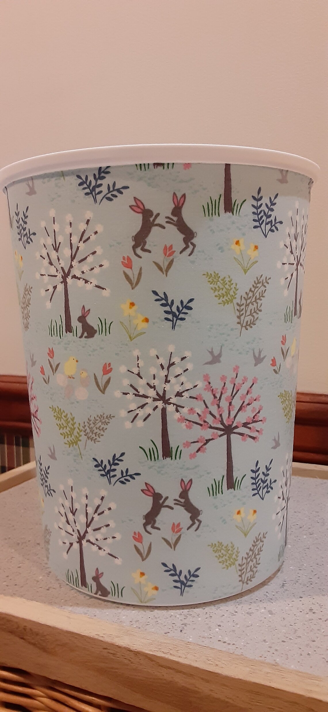 Bunny Nursery trash can waste basket Woodland waste basket Etsy