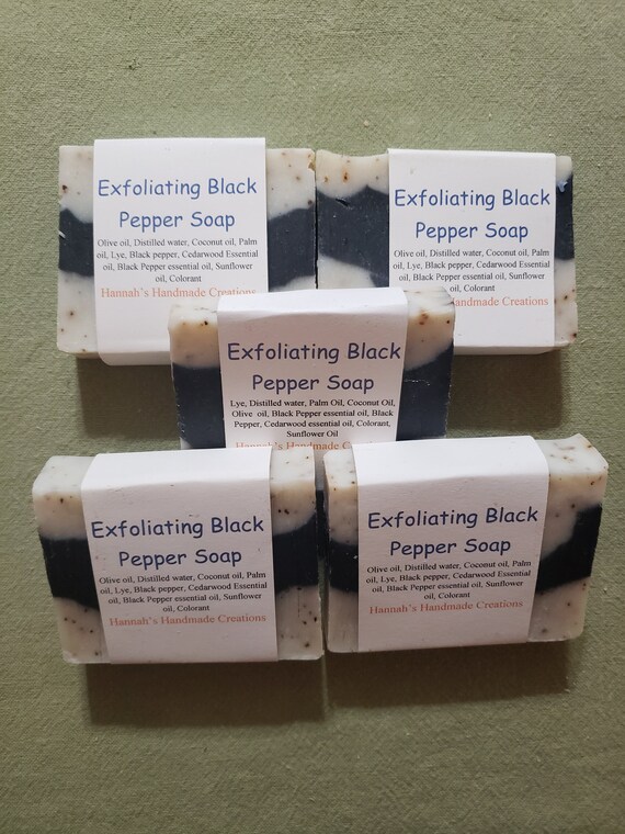 Exfoliating Black Pepper Soap 5 Pack Etsy