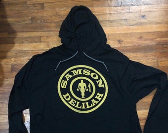 Samson & Delilah Hoodie Long Sleeve Shirt.. Not heavy