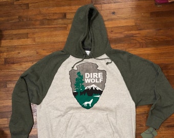 Dire Wolf Organic Cotton Hoodie Vintage Grateful Dead. think deadagonia. Very NICE!