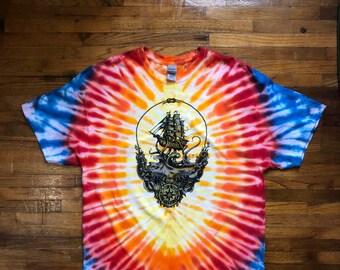 Lost Sailor, Kraken, Ship of fools a LiveGrateful.net Original Dead Inspired Mens Shirt tie dye LOVE