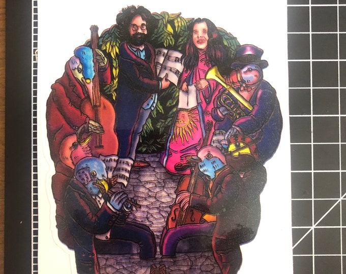 Bird Song sticker Die Cut Earth Kind Designs TM inspired Live Grateful Original Dead image. Something Like a bird within them sang...