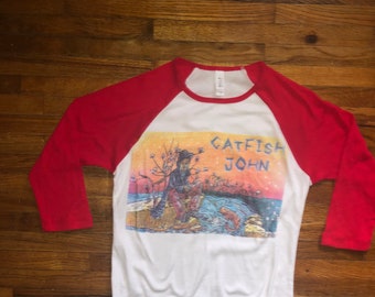 Catfish John Women's Raglan Baseball 3/4 sleeve Live Grateful Shirt Dead Inspired John Mayer Tribute