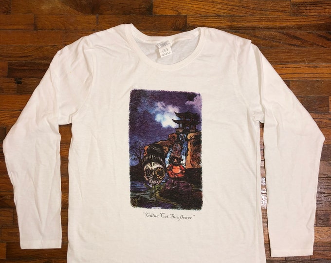 China Cat Sunflower Womens LONG sleeve Grateful Shirt Dead Inspired