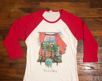 Touch of Grey Womens Raglan Baseball 3/4 sleeve Grateful Shirt Dead Inspired