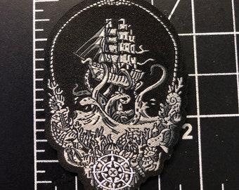 Lost Sailor Black Iron ON Patch. Inspired By the Grateful Dead Song