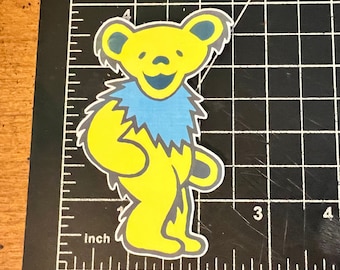 Grateful Dead Dansing Bear Yellow two sizes to choose from gratefulSTICKER.com