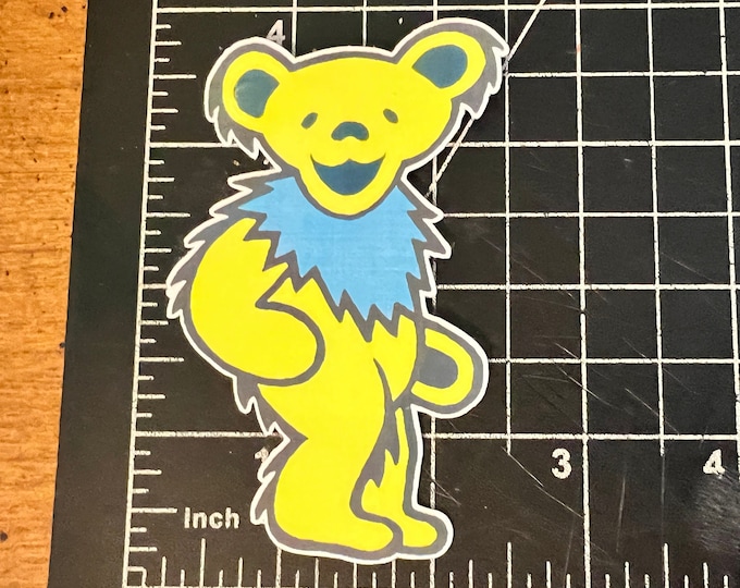 Grateful Dead Dansing Bear Yellow two sizes to choose from gratefulSTICKER.com