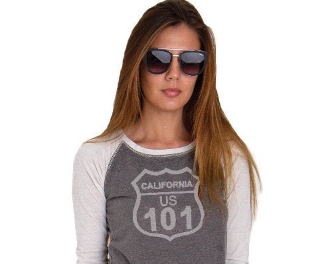 California 101 Weathered Very High End Womens Raglan 3/4 sleeve