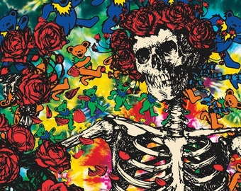 Grateful Dead - Skeleton & Roses Poster