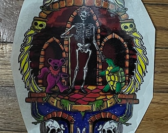 Black Peter All of my friends came to see me last night CLEAR window sticker Die Cut Earth Kind Designs TM inspired Live Grateful Original