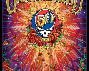 Grateful Dead Collage 50th Anniversary Poster