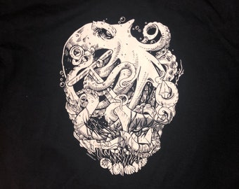 Lost Sailor "Kraken" version #2 Original Artist. authentic Lot shirt. kraken, ship of fools your choice.
