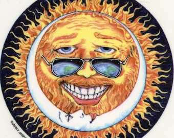 Jasper Sun & Moon Vintage Authentic Grateful Dead lot stickers From the 70s and 80s grateful dead store, grateful dead STICKERS vintage
