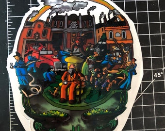 A Day in a Life CLEAR window Sticker Die Cut Earth Kind Designs TM inspired Live Grateful Original Dead image.