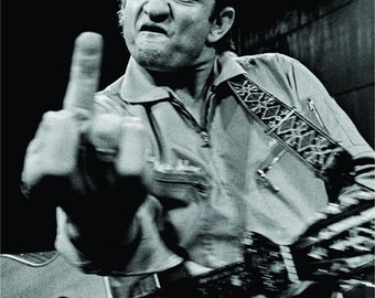Johnny Cash - Finger / San Quentin (Vertical) - Regular Poster 24x36 Officially licensed by Johnny Cash Estate.