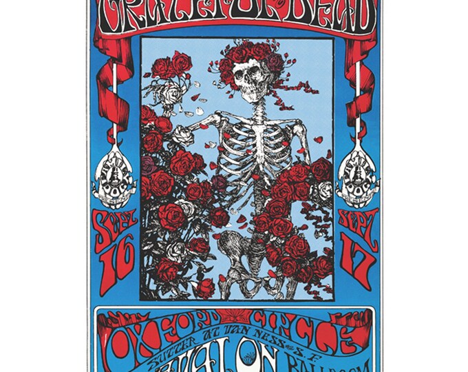 Grateful Dead Skeleton & Roses Poster