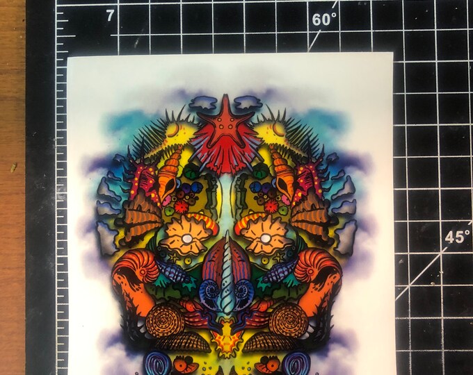 under the sea CLEAR window sticker Die Cut Earth Kind Designs TM inspired Live Grateful Original