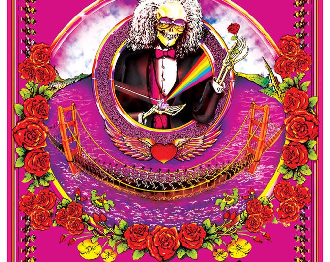 Deadheads across the Golden Gate Bridge BLACK LIGHT POSTER Officially Licensed   24" x 36"