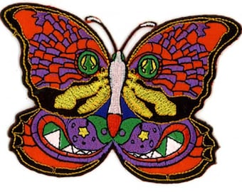 Funky Butterfly Iron on Psychedelic Patchs LiveGrateful inspired Patches PatchMafia.com