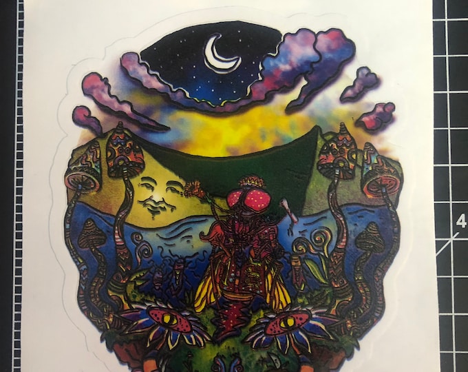 Earthing Die Cut sticker inspired Live Grateful Original Dead image. Original artist