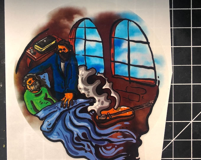 Black Peter Clear Window sticker Die Cut Earth Kind Designs TM inspired Live Grateful Original Dead image.
