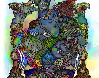 Hippo Love the Dead Clear window sticker sticker Die Cut Earth Kind Designs TM inspired Live Grateful Original Dead image.