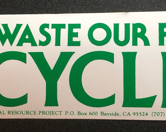 Dont Waist our Future Recycle VINTAGE Grateful dead bumper sticker