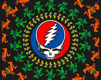 Grateful Dead - Bear Circle - Non Flock Blacklight