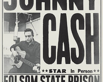Johnny Cash - Folsom State - Regular Poster 24x36 Officially licensed by Johnny Cash Estate.