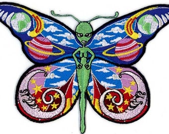 Alien Butterfly  Iron on Psychedelic Patchs LiveGrateful inspired Patches PatchMafia.com