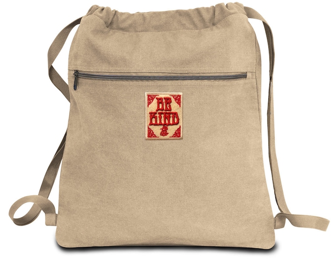 BE KIND Seaside Cotton Pigment Dyed Drawstring Bag