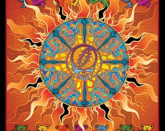 Grateful Dead Sun and Bear Poster